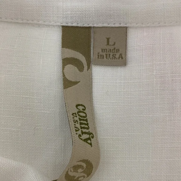 Comfy USA Button Down Top Line Blend Women's Large White - Picture 8 of 11